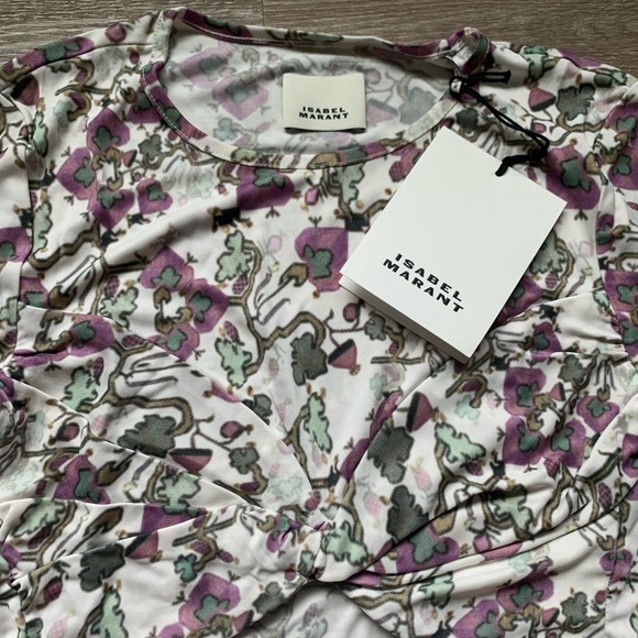 Isabel Marant Jinea cropped twisted printed jersey top - Picture 7 of 7